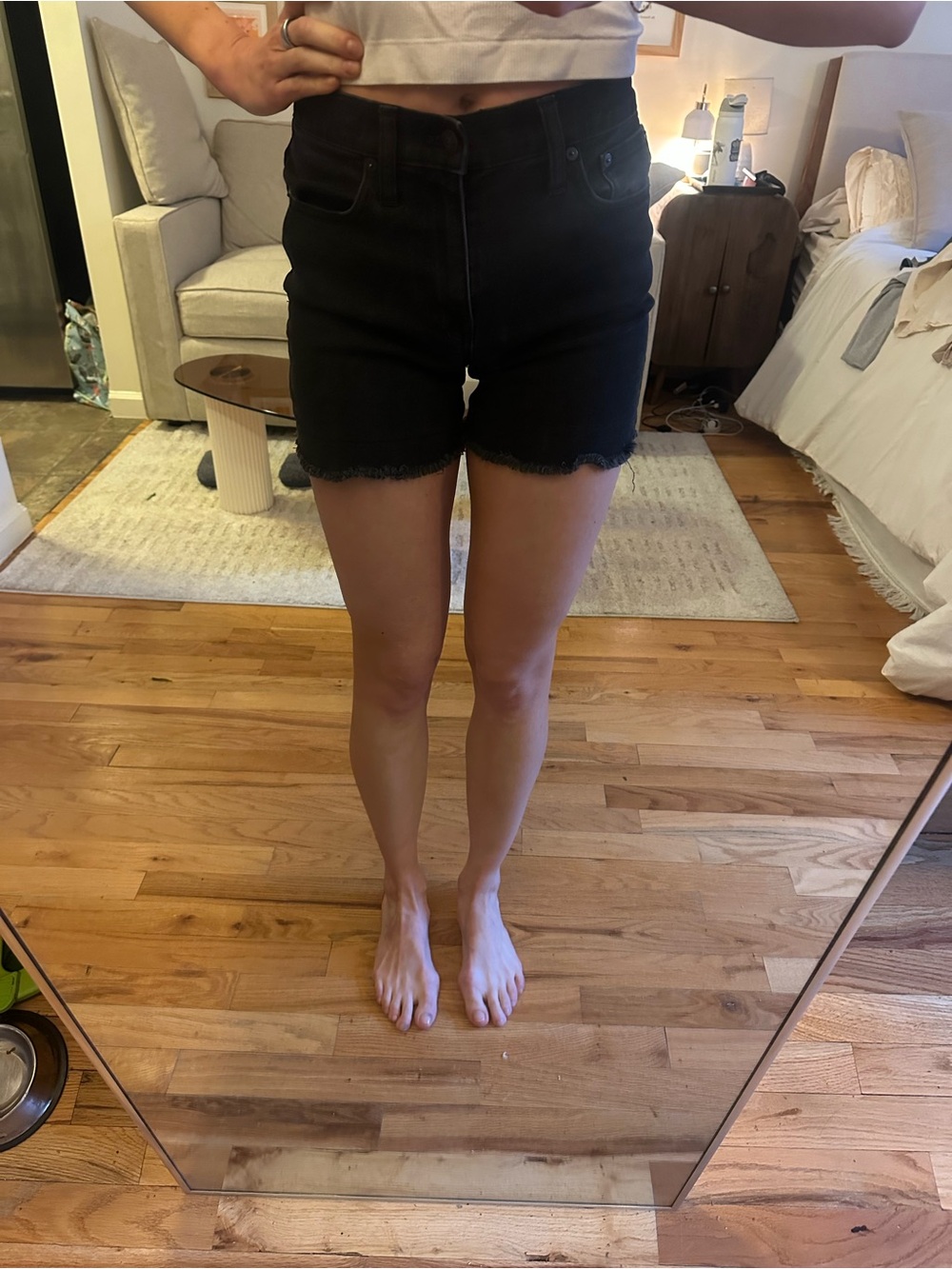 Madewell Black High-Rise Jean Shorts